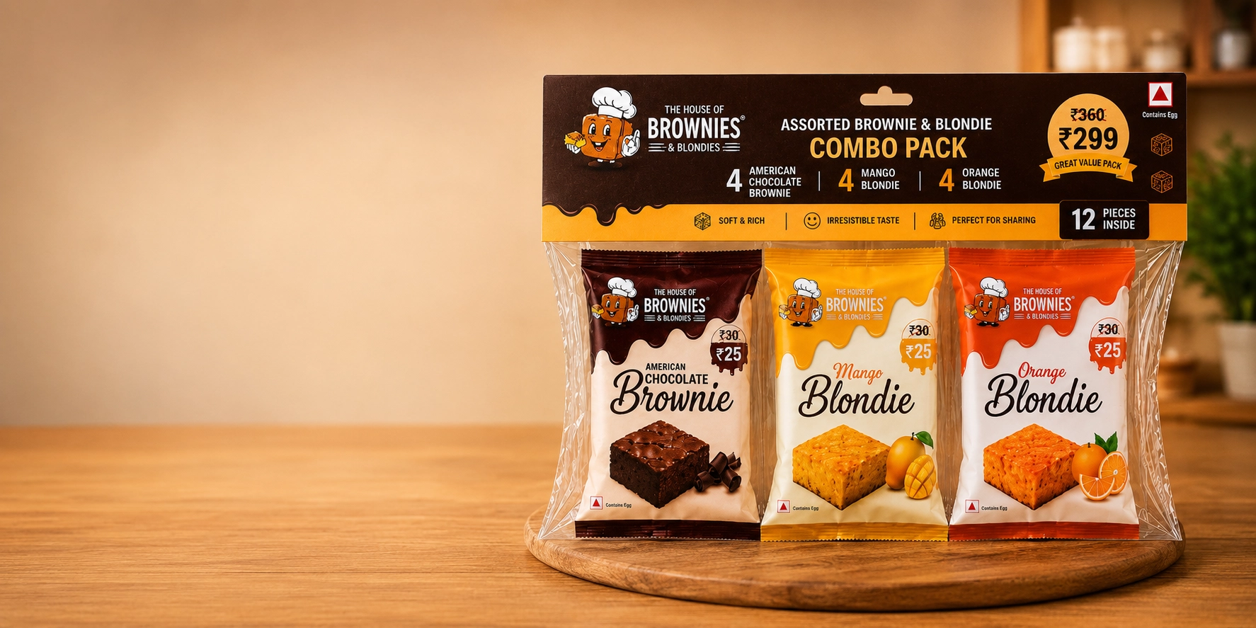 Assorted brownies and blondies pack